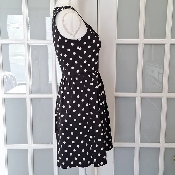 NEW LC Lauren Conrad Polka Dot Fit and Flare Dress - Picture 4 of 16